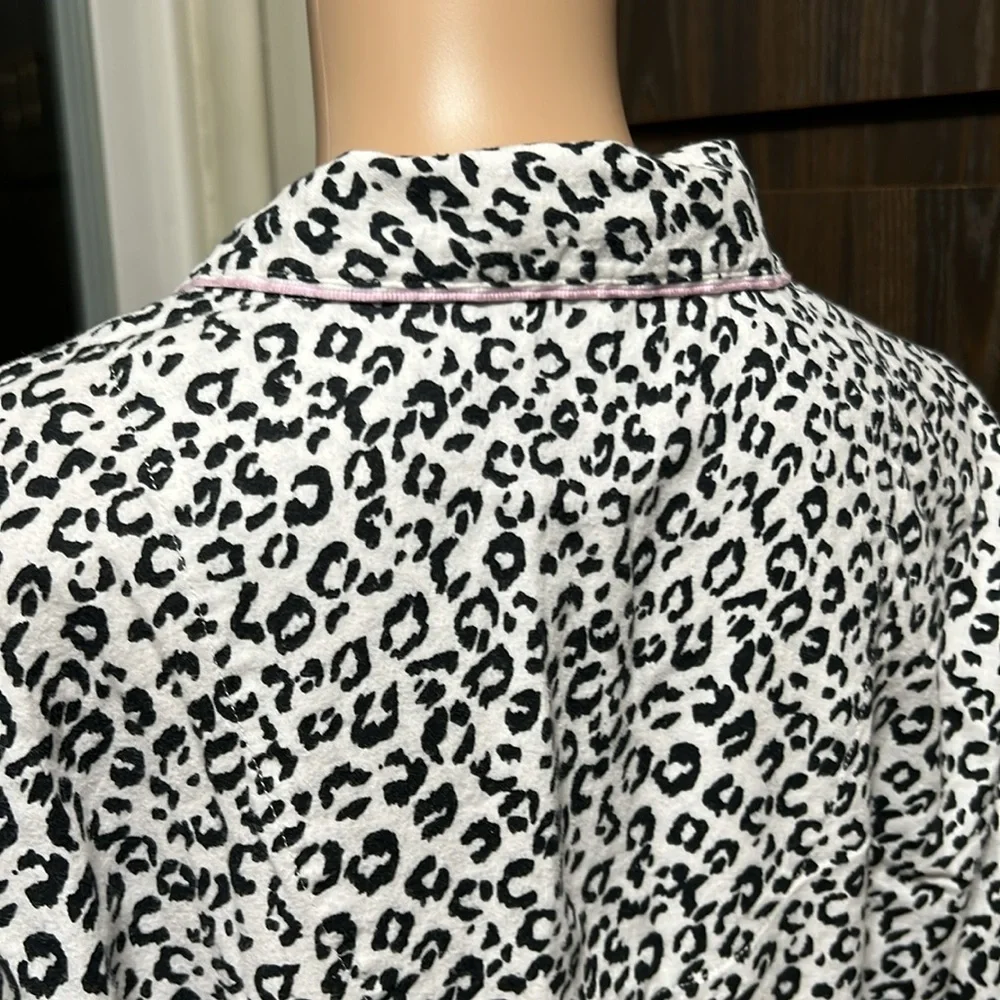 Victoria’s Secret Leopard Gown/Robe with Drawstring, Pink Accents, Cotton, Large - Picture 10 of 12